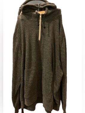 Threads 4 Thought Half Zip Hoodie Charcoal Gray Marled Oversized 2X